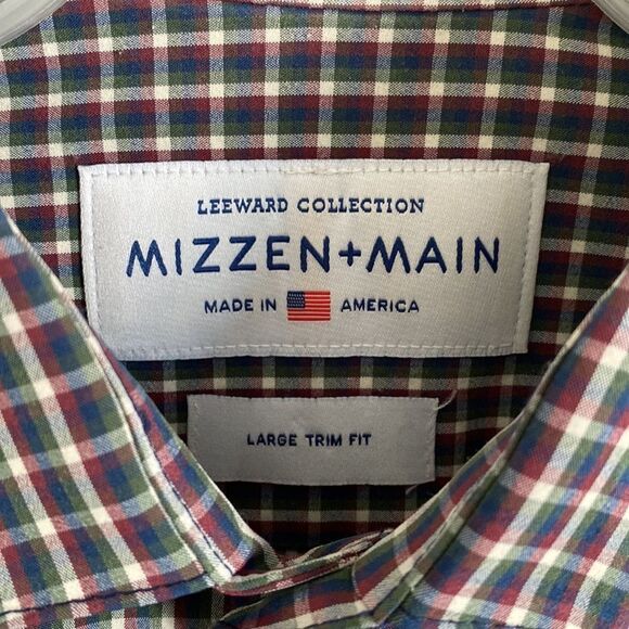 MIZZEN+MAIN Leeward Collection Men’s Wrinkle Resistant, 4 Way Stretch Shirt L - Picture 2 of 3